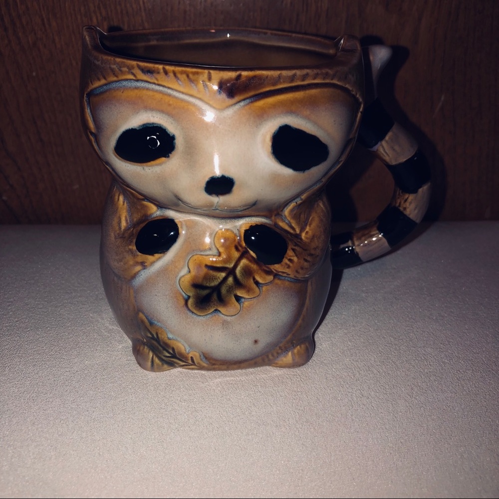 Raccoon ceramic coffee mug